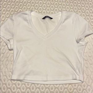 shein white cropped top